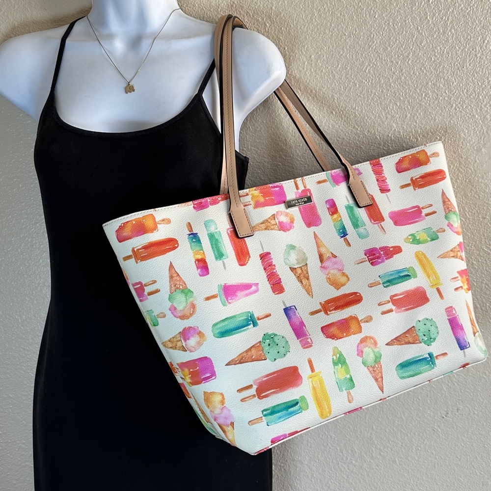Kate Spade Ice Cream Print Tote Bag - Nwot - Picture 13 of 13
